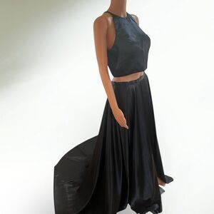 Sherri Hill Black Two Piece Maxi Dress Black size 12